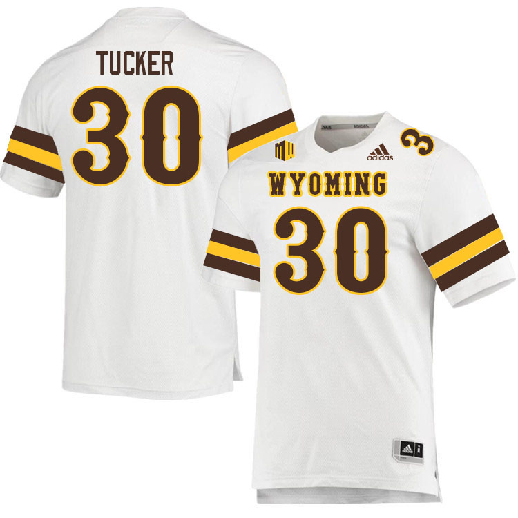 Wyoming Cowboys #30 Miles Tucker College Football Jerseys Stitched Sale-White